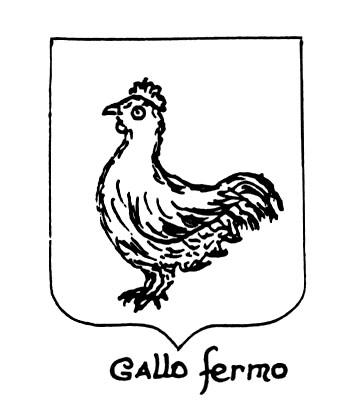 Imagem do termo heráldico: Gallo fermo